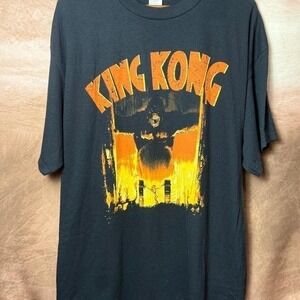 King Kong Vintage Graphic Tee XL Freeze Distressed Orange Gorilla Print NWT